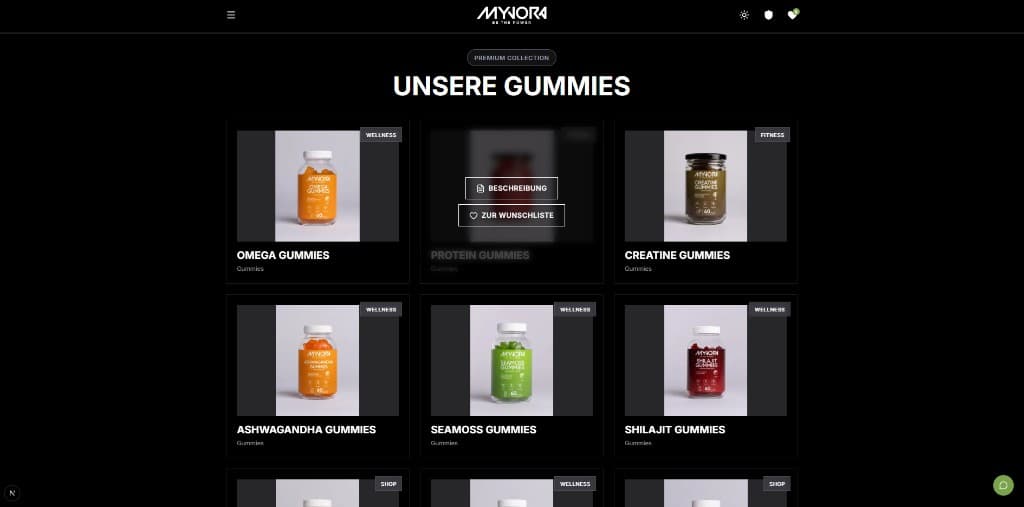 MYVORA Website screenshot 2