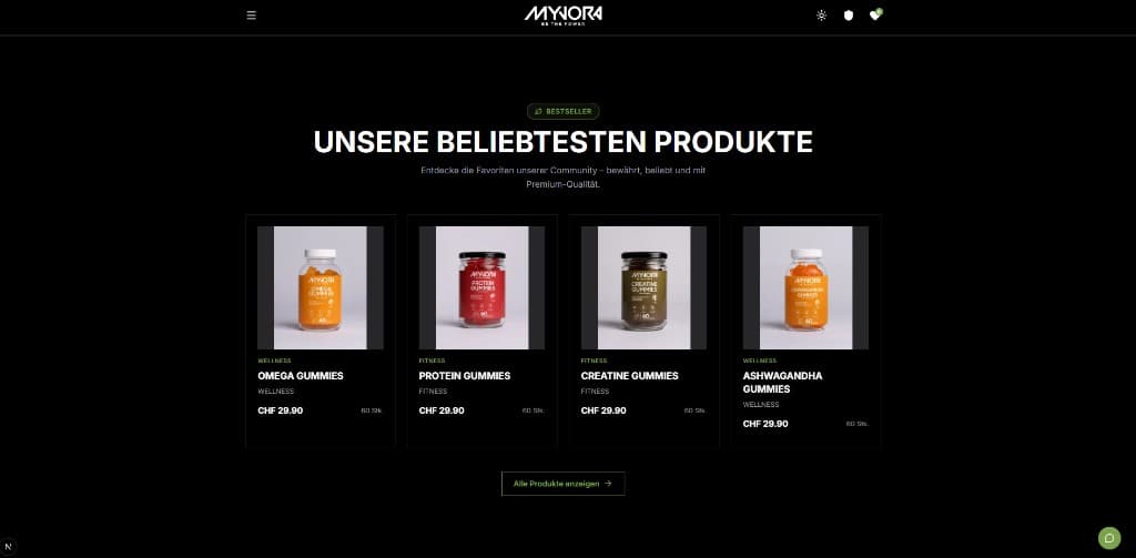 MYVORA Website screenshot 3