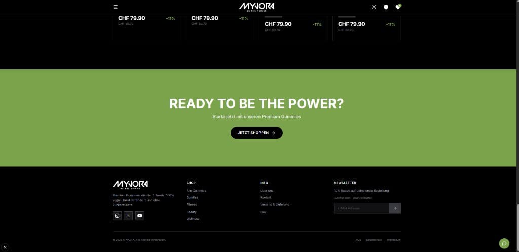 MYVORA Website screenshot 5