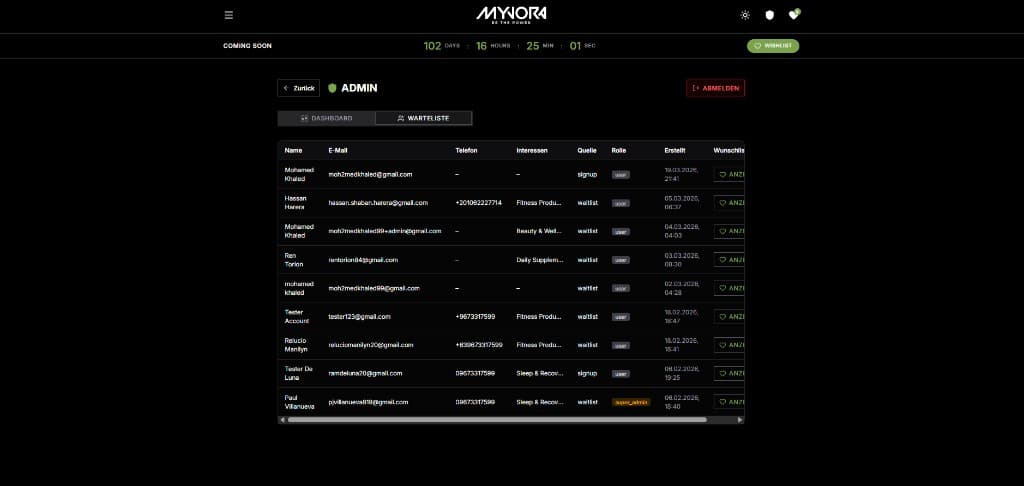 MYVORA Website screenshot 6