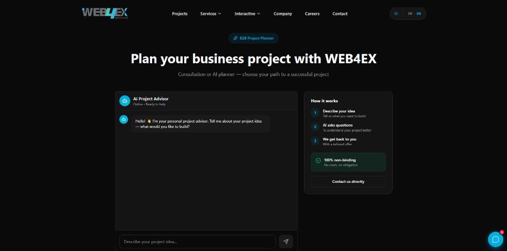 WEB4EX Website screenshot 4